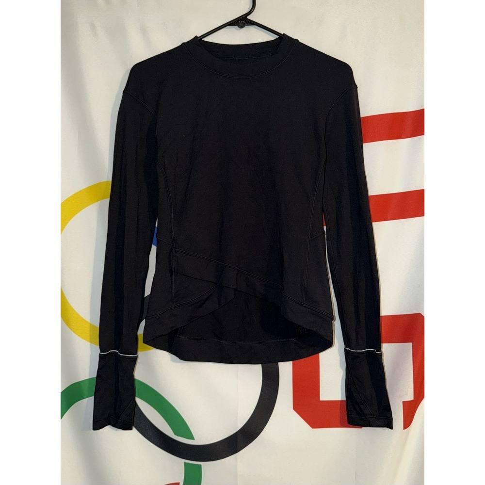 Lululemon Long Sleeve T Shirt Womens 4 Black LW3EZUS